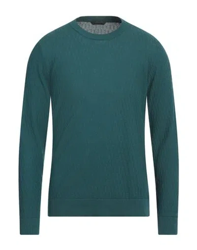 Zanone Man Sweater Deep Teal Size 48 Cotton