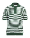 Zanone Man Sweater Green Size 42 Cotton, Linen In Green