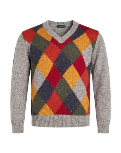 Zanone Man Sweater Grey Size 40 Alpaca Wool, Polyamide, Viscose In Gray