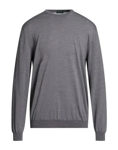 Zanone Man Sweater Grey Size 48 Virgin Wool, Polyamide In Gray