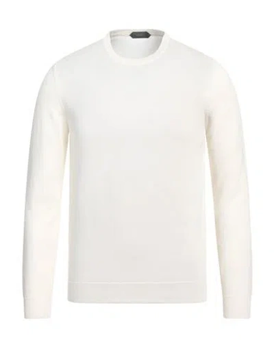 Zanone Man Sweater Ivory Size 40 Cotton In White