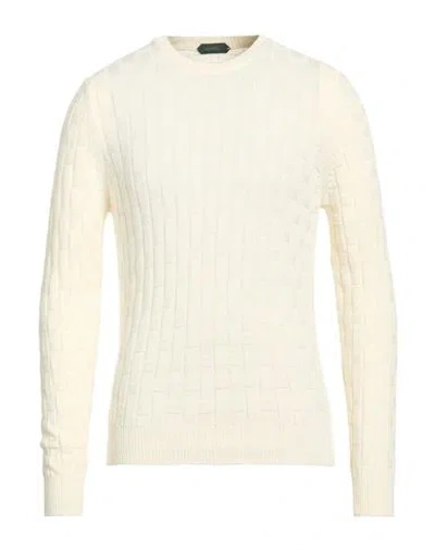 Zanone Man Sweater Ivory Size 46 Cotton In White