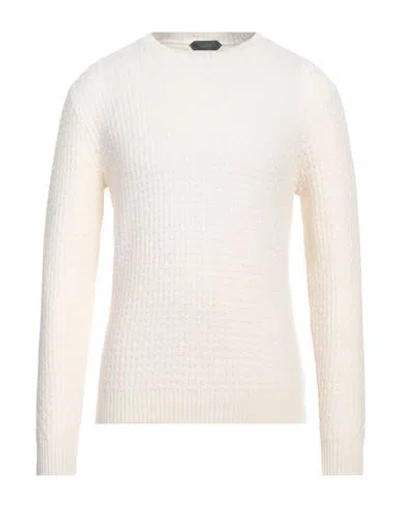 Zanone Man Sweater Ivory Size 46 Virgin Wool In White