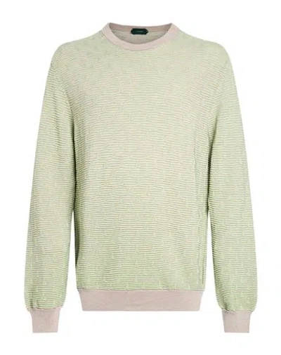 Zanone Man Sweater Light Green Size 36 Cotton