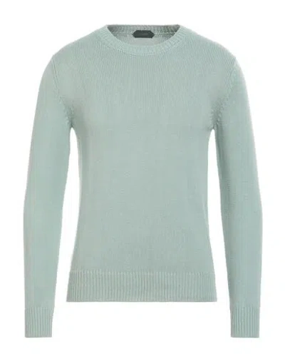 Zanone Man Sweater Light Green Size 44 Cotton