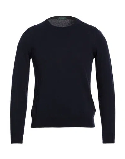 Zanone Man Sweater Midnight Blue Size 36 Virgin Wool, Cashmere In Brown