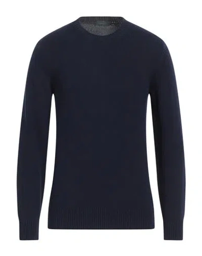Zanone Man Sweater Midnight Blue Size 40 Cotton