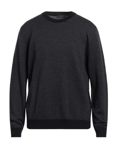 Zanone Man Sweater Midnight Blue Size 48 Virgin Wool