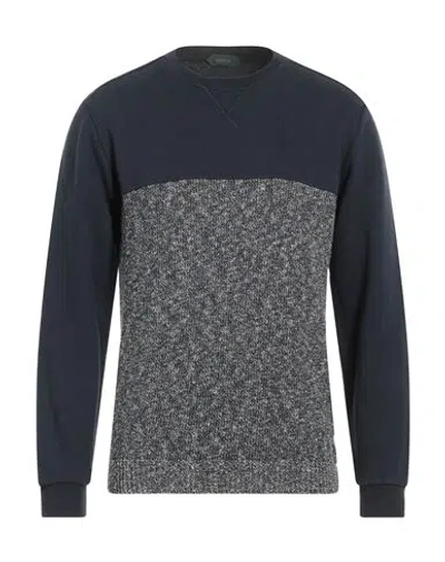 Zanone Man Sweater Midnight Blue Size Xxl Cotton