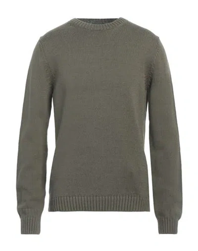 Zanone Man Sweater Military Green Size 42 Cotton