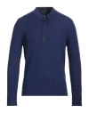 Zanone Man Sweater Navy Size 40 Virgin Wool In Blue