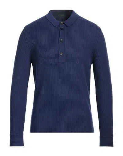 Zanone Man Sweater Navy Size 40 Virgin Wool In Blue