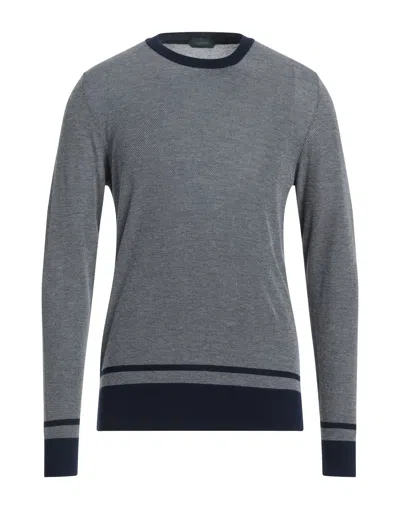 Zanone Sweaters In Navy Blue