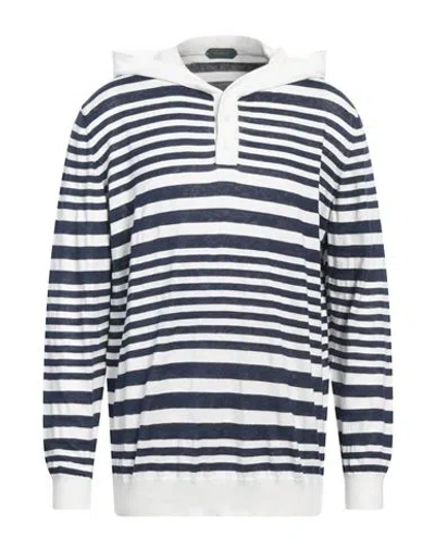Zanone Man Sweater Navy Size 44 Cotton, Linen
