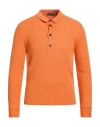 Zanone Man Sweater Orange Size 44 Virgin Wool In Pattern