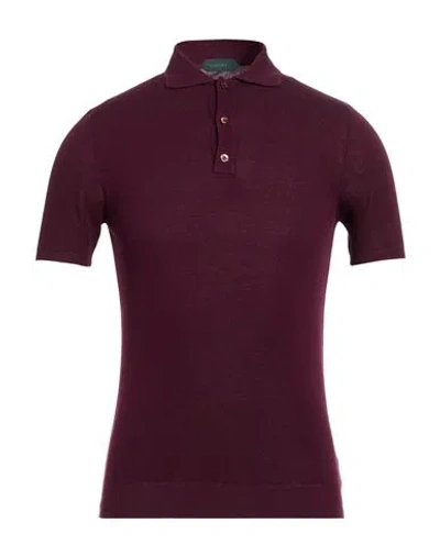 Zanone Man Sweater Plum Size 36 Cotton In Burgundy