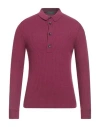 Zanone Man Sweater Plum Size 42 Virgin Wool In Burgundy