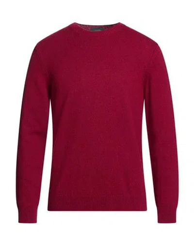 Zanone Man Sweater Plum Size 46 Alpaca Wool, Polyamide In Brown