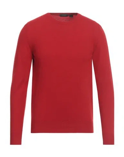 Zanone Man Sweater Red Size 46 Virgin Wool, Cashmere