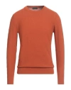 Zanone Man Sweater Rust Size 46 Cotton