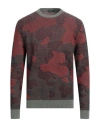 Zanone Man Sweater Rust Size 46 Linen, Cotton In Red