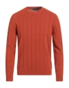Zanone Man Sweater Rust Size 48 Virgin Wool, Cashmere