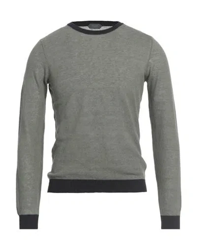 Zanone Man Sweater Sage Green Size 44 Linen, Cotton