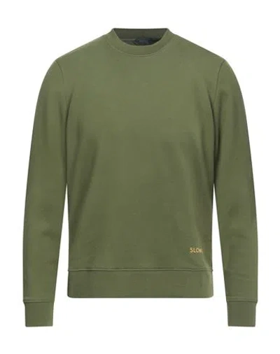 Zanone Man Sweatshirt Military Green Size Xl Cotton