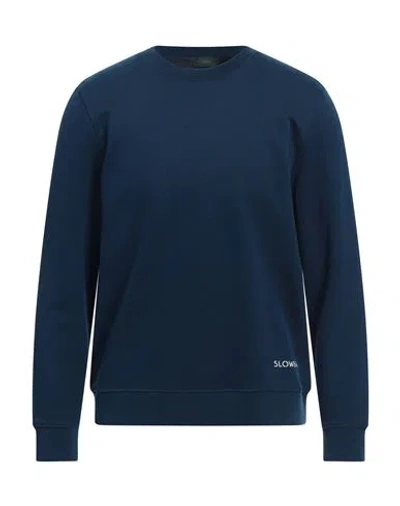 Zanone Man Sweatshirt Navy Size Xl Cotton In Blue