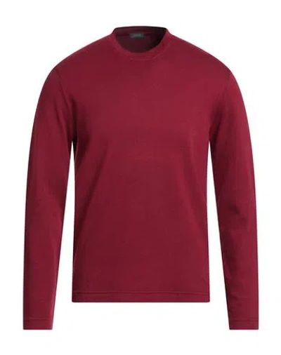 Zanone Man T-shirt Brick Size 46 Pima Cotton In Burgundy