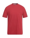 Zanone Man T-shirt Burgundy Size 40 Cotton In Red