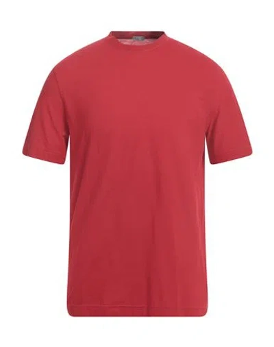 Zanone Man T-shirt Burgundy Size 40 Cotton In Red