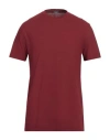 Zanone Man T-shirt Burgundy Size 46 Cotton In Red