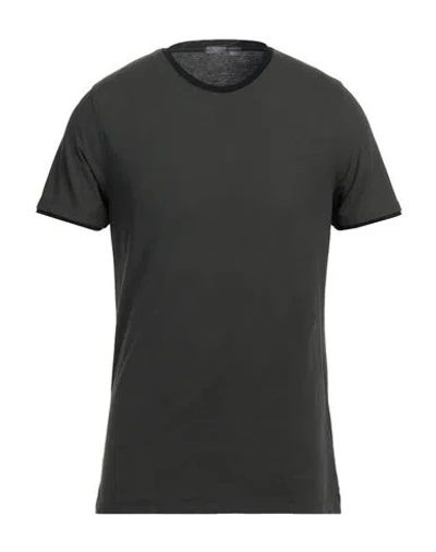 Zanone Man T-shirt Dark Green Size 42 Cotton