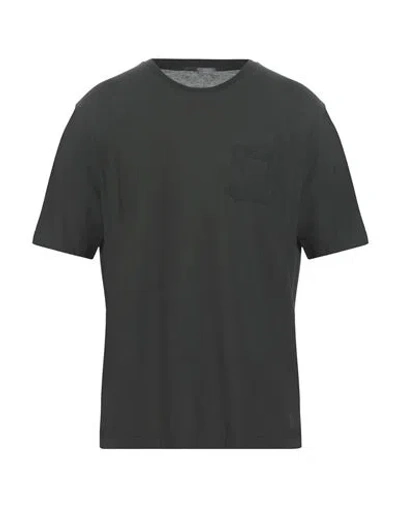 Zanone Man T-shirt Dark Green Size 48 Cotton In Black