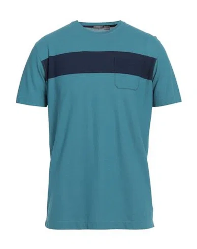 Zanone Man T-shirt Deep Teal Size 40 Cotton In Green