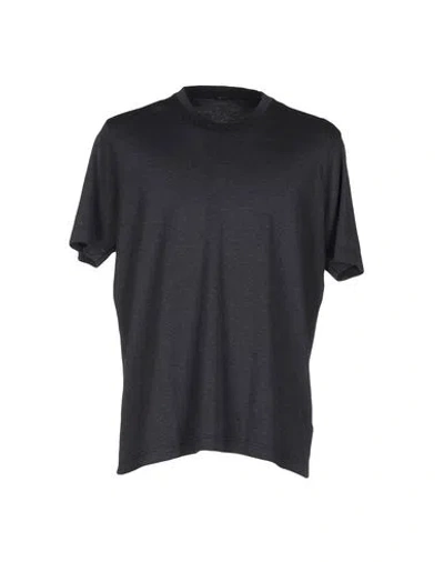 Zanone Man T-shirt Lead Size 36 Cotton In Black
