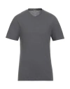 Zanone Man T-shirt Lead Size 38 Cotton In Grey
