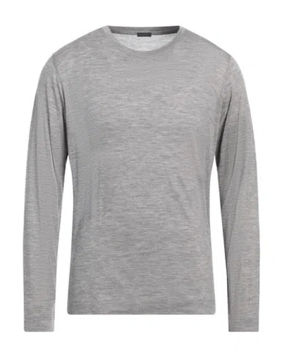 Zanone Man T-shirt Light Grey Size 46 Virgin Wool