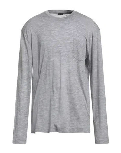 Zanone Man T-shirt Light Grey Size 46 Virgin Wool In Gray