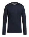 Zanone Man T-shirt Midnight Blue Size 44 Virgin Wool