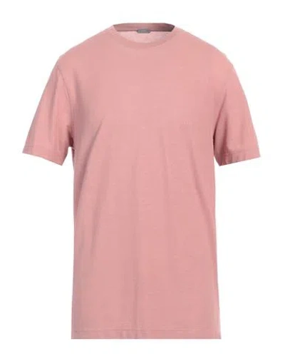 Zanone Man T-shirt Pink Size 44 Cotton