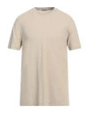 Zanone Man T-shirt Sand Size 42 Cotton In Beige