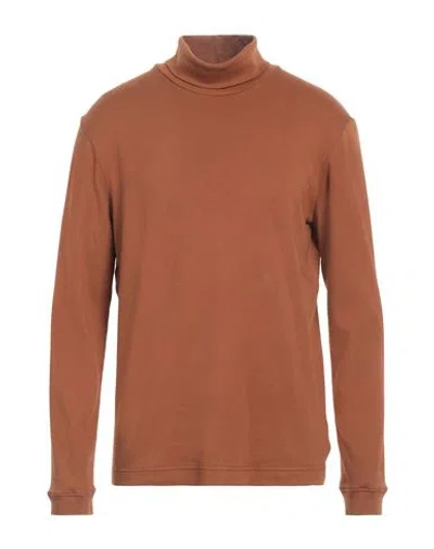 Zanone Man T-shirt Tan Size 42 Cotton In Brown