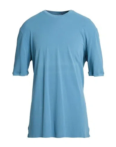 Zanone Man T-shirt Slate Blue Size 48 Cotton