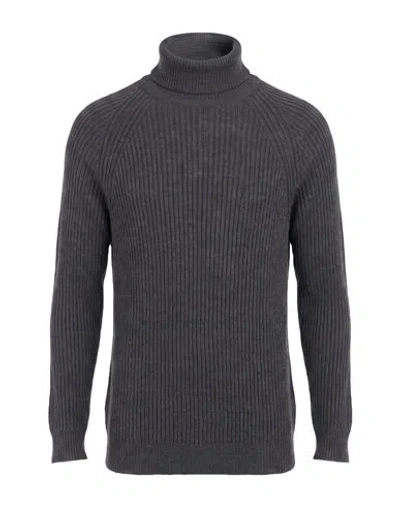Zanone Man Turtleneck Charcoal Size 40 Virgin Wool In Grey