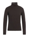 Zanone Man Turtleneck Dark Brown Size 38 Virgin Wool