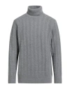 Zanone Man Turtleneck Grey Size 42 Alpaca Wool, Virgin Wool In Gray