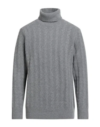 Zanone Man Turtleneck Grey Size 42 Alpaca Wool, Virgin Wool In Gray