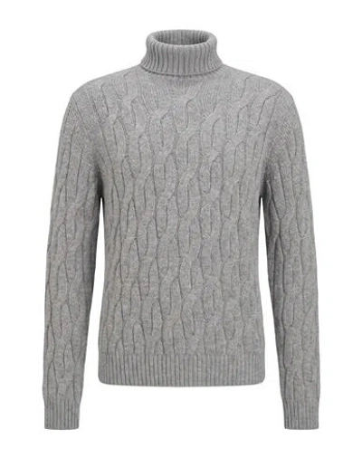 Zanone Man Turtleneck Grey Size 42 Virgin Wool In Gray